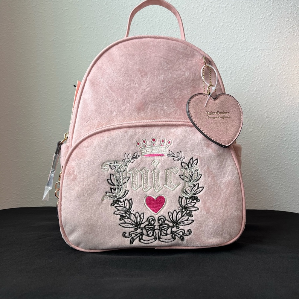 Juicy Couture Pink Velour Heritage Backpack NWT